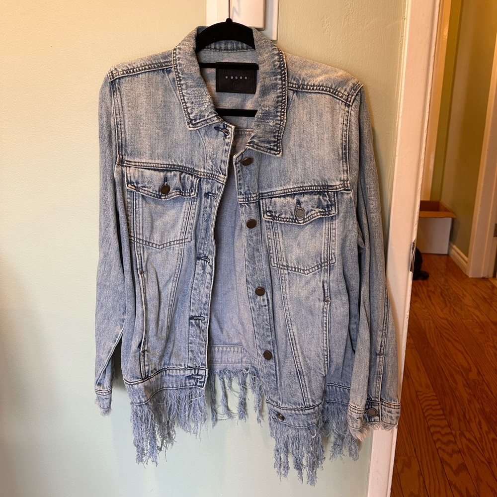 Blank NYC Light Wash Fringe Denim Jacket
